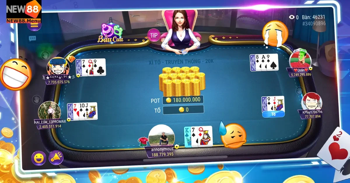 Tìm hiểu về luật chơi game bài xì tố tại New88